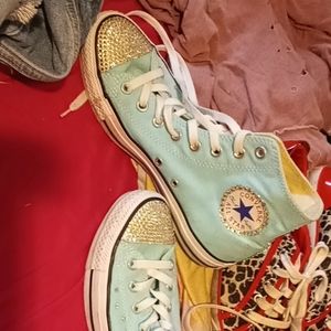Bejeweled hightop converse 8.5